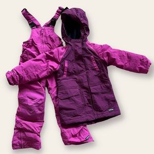 LANDS’ END Kids Squall Fleece Lined Waterproof Insulated Jacket & Snow Bib